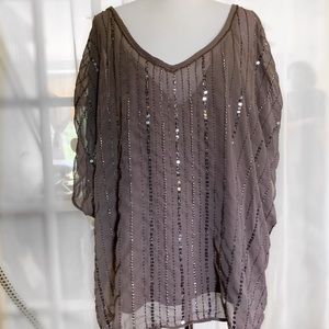 Jennifer Lopez Purple/Grey Sequined Blouse
